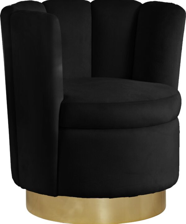 Lily Black Velvet Accent Chair - Luxe Home Furnishings (Jersey City, NJ)