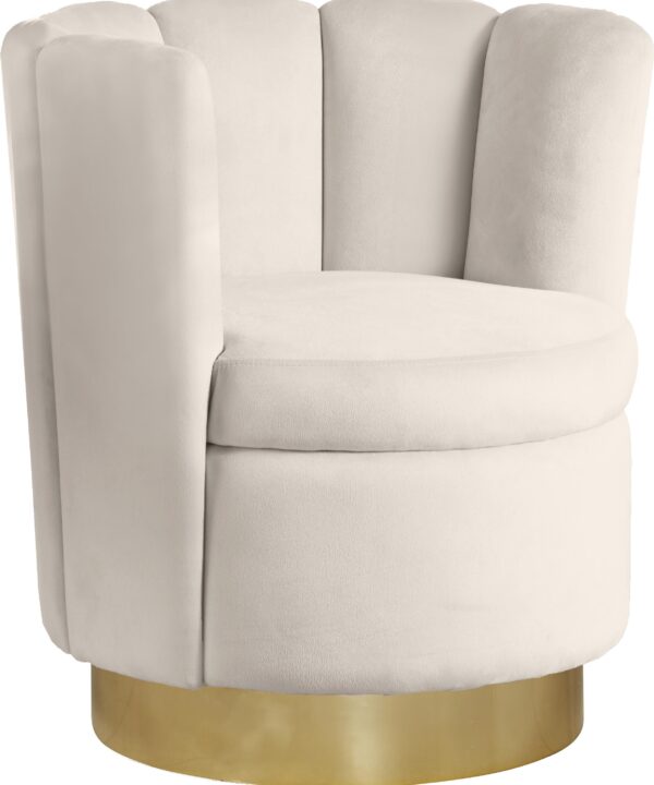 Lily Cream Velvet Accent Chair - Luxe Home Furnishings (Jersey City, NJ)