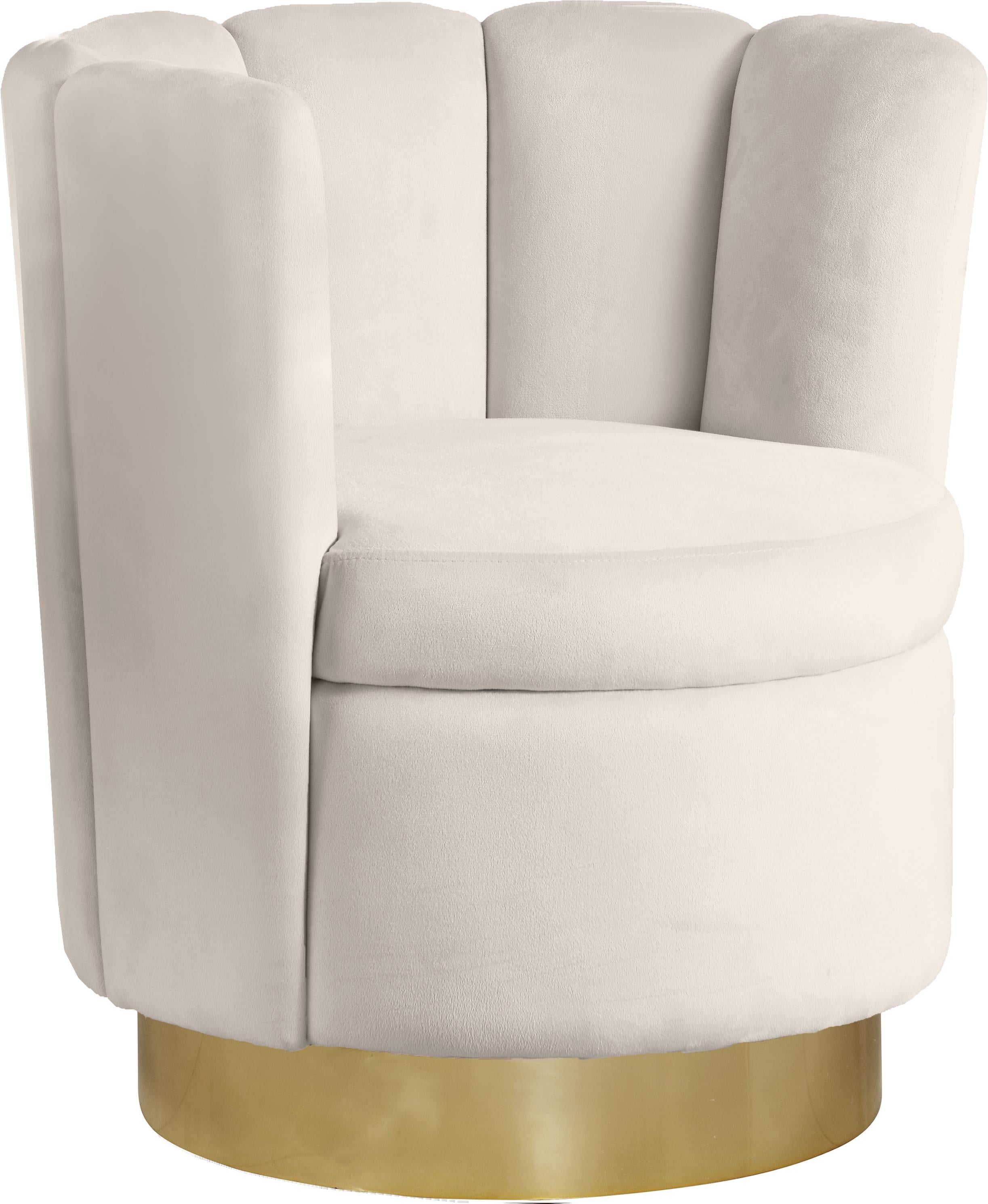 Lily Cream Velvet Accent Chair - Luxe Home Furnishings (Jersey City, NJ)