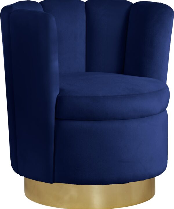 Lily Navy Velvet Accent Chair - Luxe Home Furnishings (Jersey City, NJ)