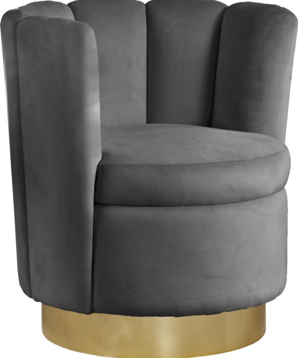 Lily Grey Velvet Accent Chair - Luxe Home Furnishings (Jersey City, NJ)