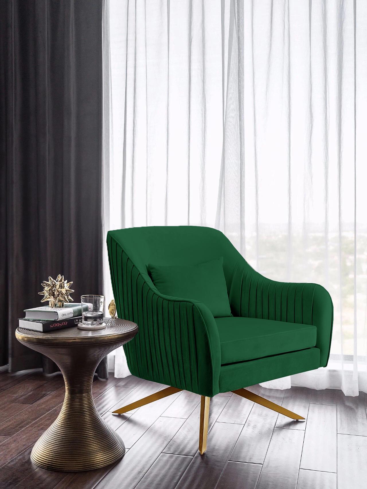Paloma Green Velvet Accent Chair - Luxe Home Furnishings (Jersey City, NJ)