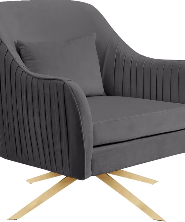 Paloma Grey Velvet Accent Chair - Luxe Home Furnishings (Jersey City, NJ)