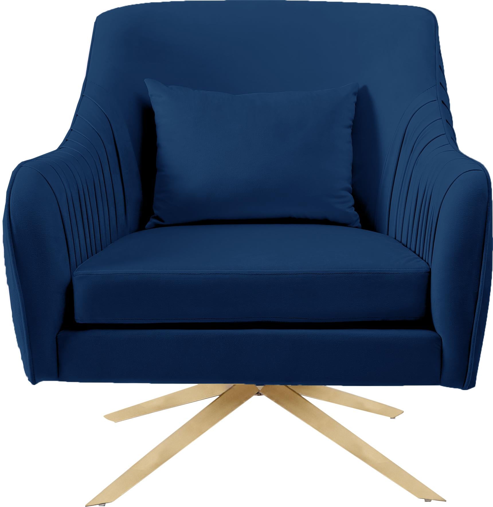 Paloma Navy Velvet Accent Chair - Luxe Home Furnishings (Jersey City, NJ)