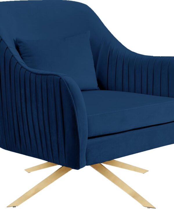 Paloma Navy Velvet Accent Chair - Luxe Home Furnishings (Jersey City, NJ)