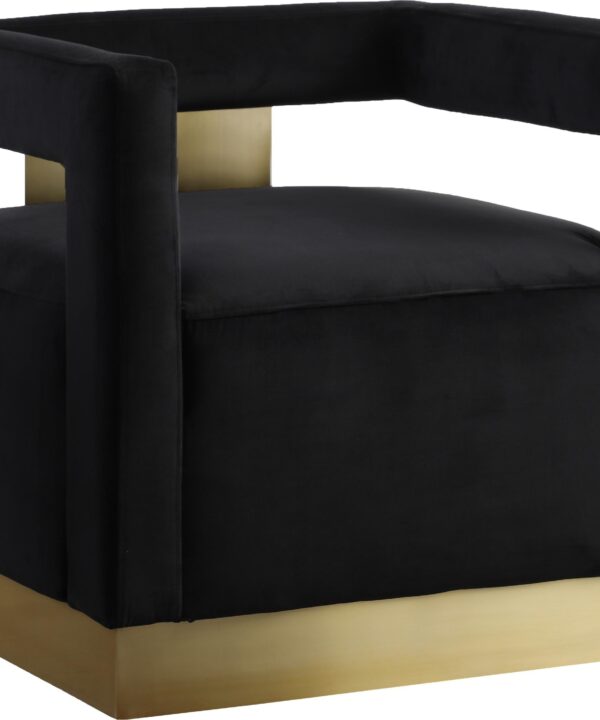 Armani Black Velvet Accent Chair - Luxe Home Furnishings (Jersey City, NJ)