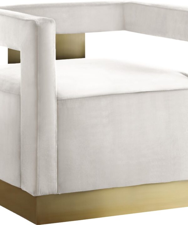 Armani Cream Velvet Accent Chair - Luxe Home Furnishings (Jersey City, NJ)