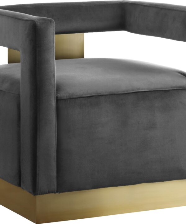 Armani Grey Velvet Accent Chair - Luxe Home Furnishings (Jersey City, NJ)