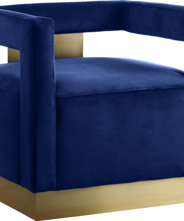 Armani Navy Velvet Accent Chair - Luxe Home Furnishings (Jersey City, NJ)