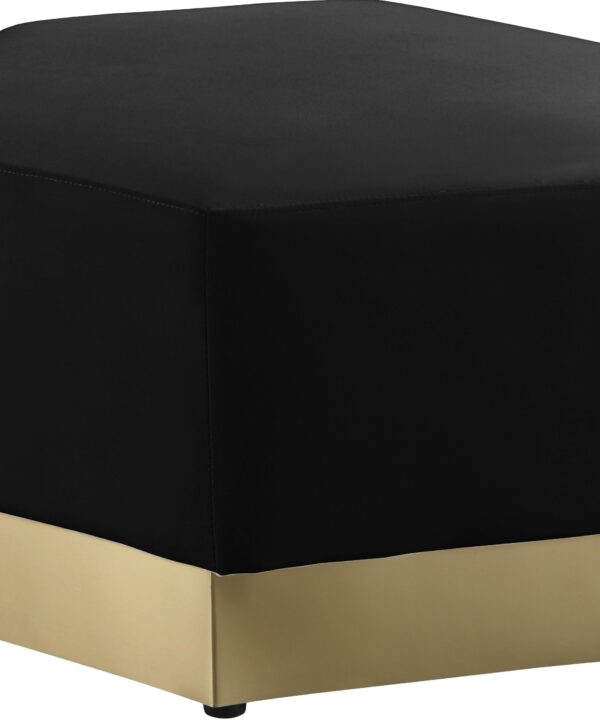 Marquis Black Velvet Ottoman - Luxe Home Furnishings (Jersey City, NJ)