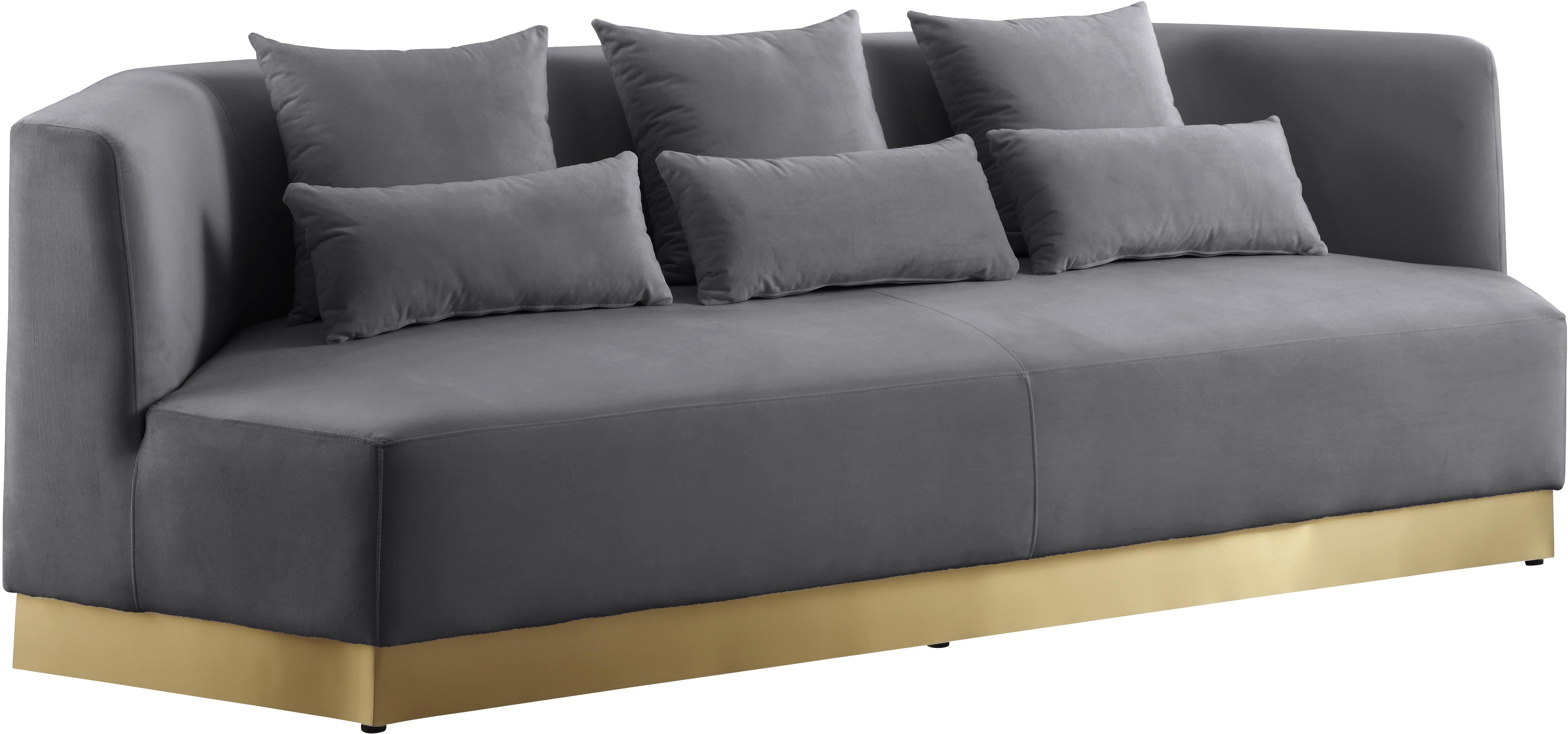 Marquis Grey Velvet Sofa - Luxe Home Furnishings (Jersey City, NJ)