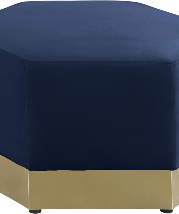 Marquis Navy Velvet Ottoman - Luxe Home Furnishings (Jersey City, NJ)