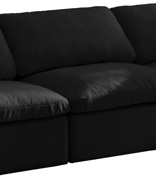 Plush Black Velvet Standard Cloud Modular Sofa - Luxe Home Furnishings (Jersey City, NJ)