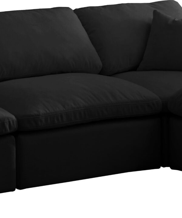 Plush Black Velvet Standard Cloud Modular Sectional - Luxe Home Furnishings (Jersey City, NJ)