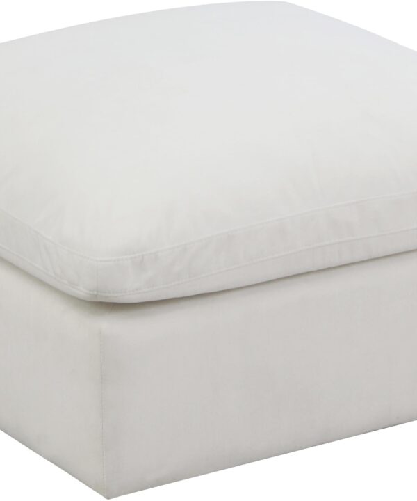 Plush Cream Velvet Standard Cloud Modular Ottoman - Luxe Home Furnishings (Jersey City, NJ)