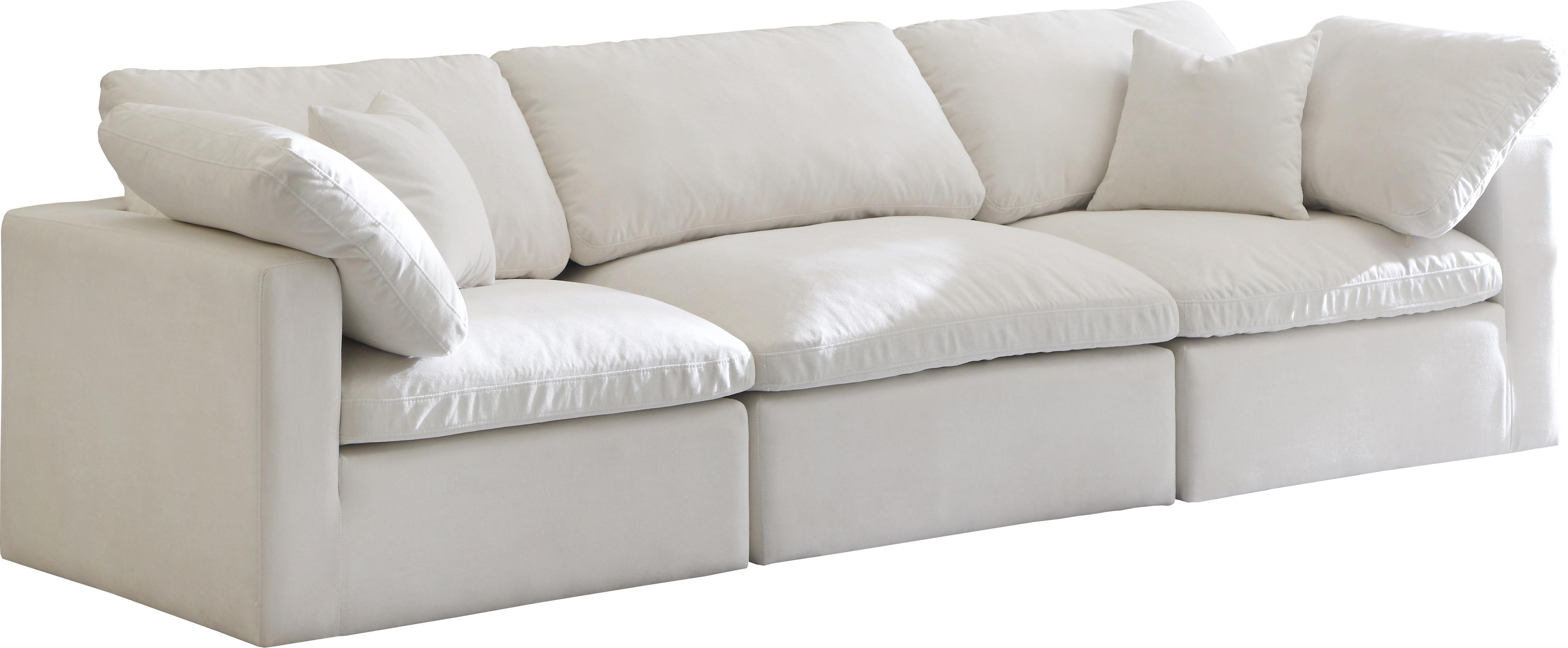 Plush Cream Velvet Standard Cloud Modular Sofa - Luxe Home Furnishings (Jersey City, NJ)