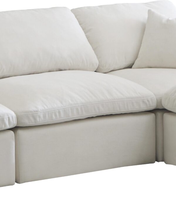 Plush Cream Velvet Standard Cloud Modular Sectional - Luxe Home Furnishings (Jersey City, NJ)
