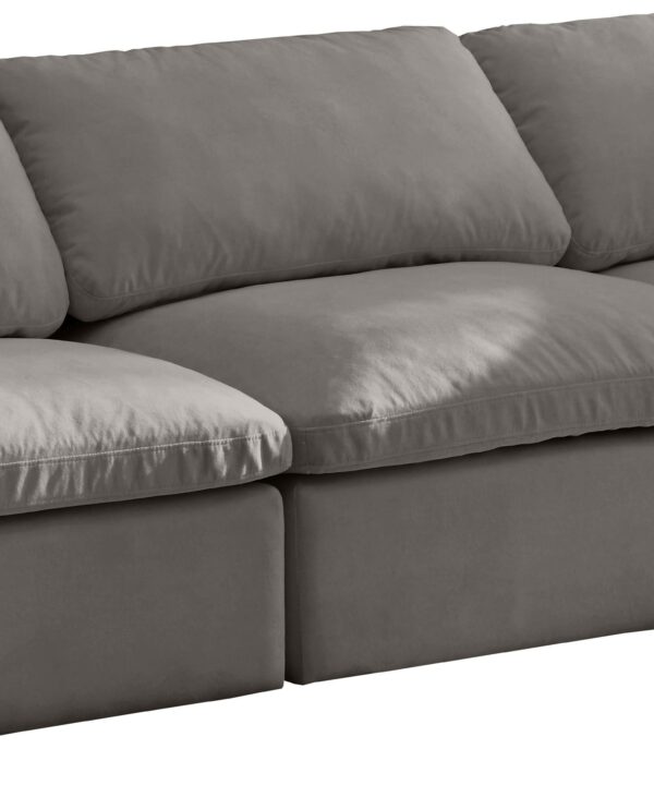 Plush Grey Velvet Standard Cloud Modular Sofa - Luxe Home Furnishings (Jersey City, NJ)