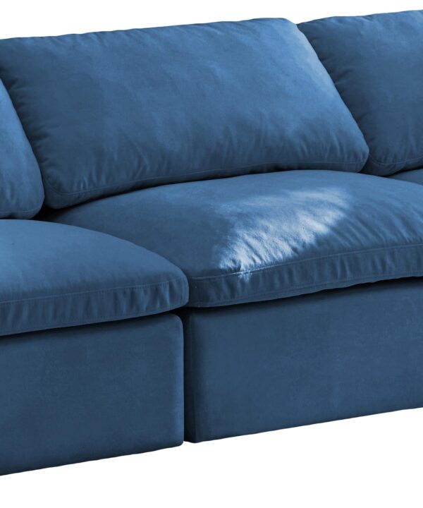 Plush Navy Velvet Standard Cloud Modular Sofa - Luxe Home Furnishings (Jersey City, NJ)