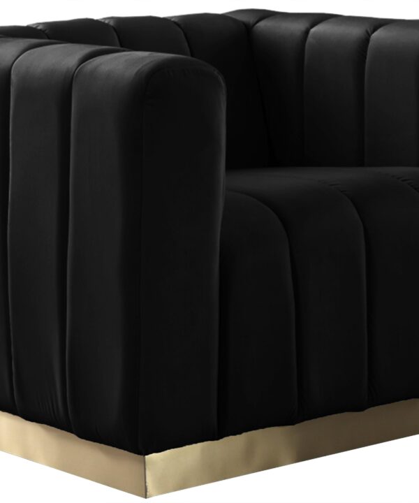 Marlon Black Velvet Chair - Luxe Home Furnishings (Jersey City, NJ)