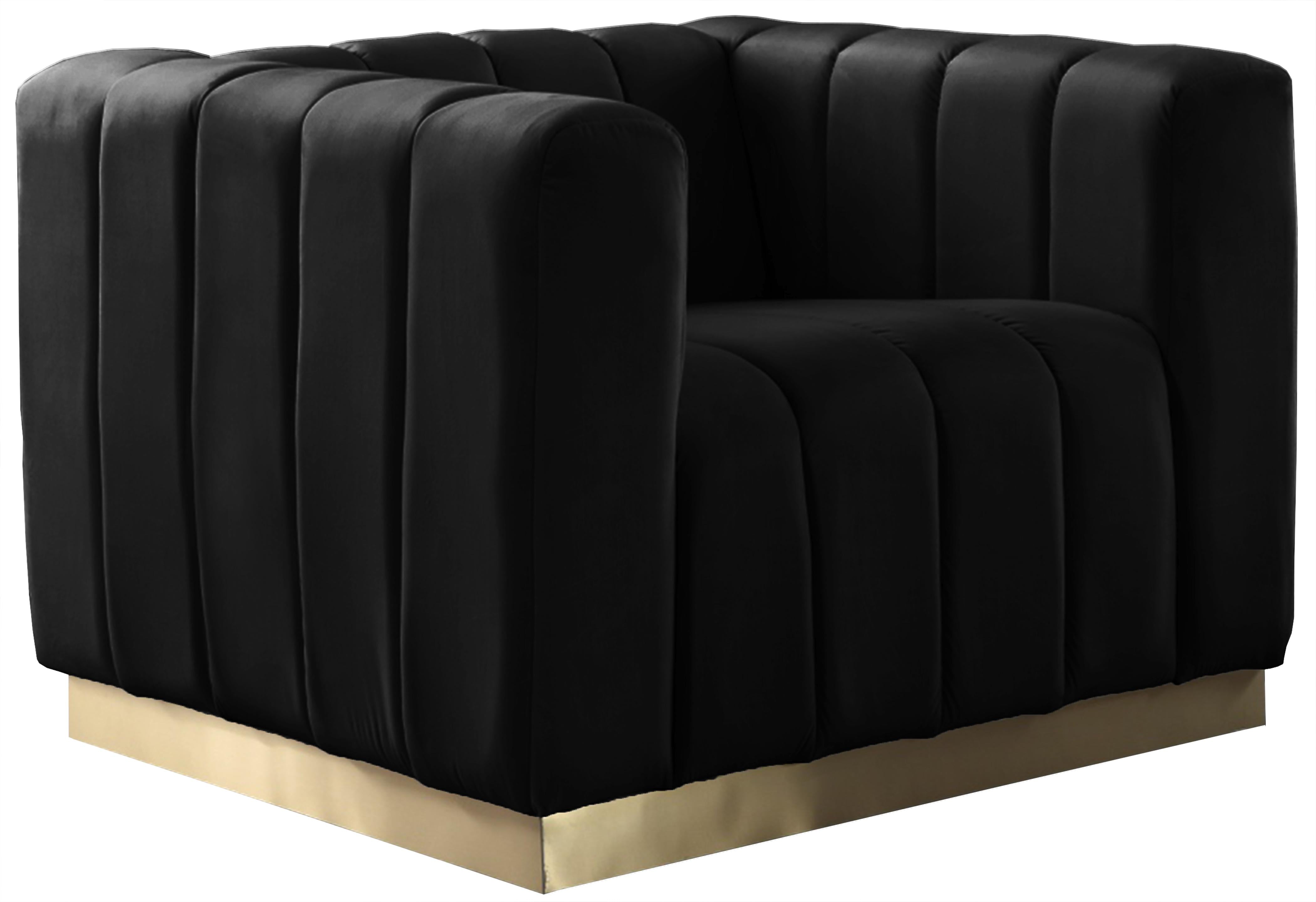 Marlon Black Velvet Chair - Luxe Home Furnishings (Jersey City, NJ)