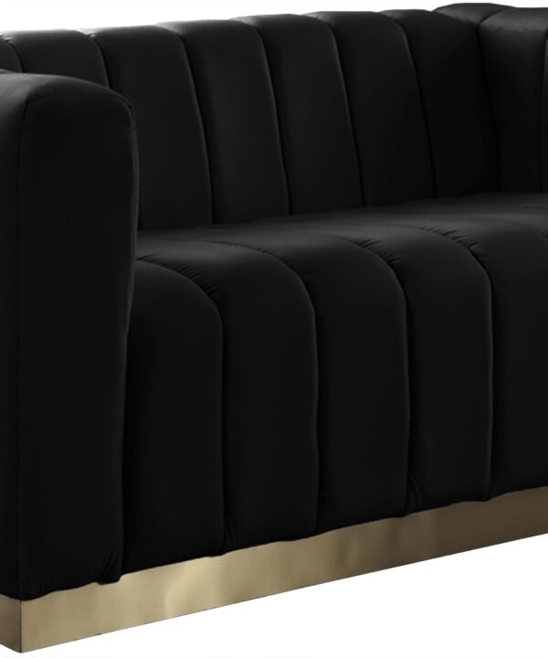 Marlon Black Velvet Loveseat - Luxe Home Furnishings (Jersey City, NJ)
