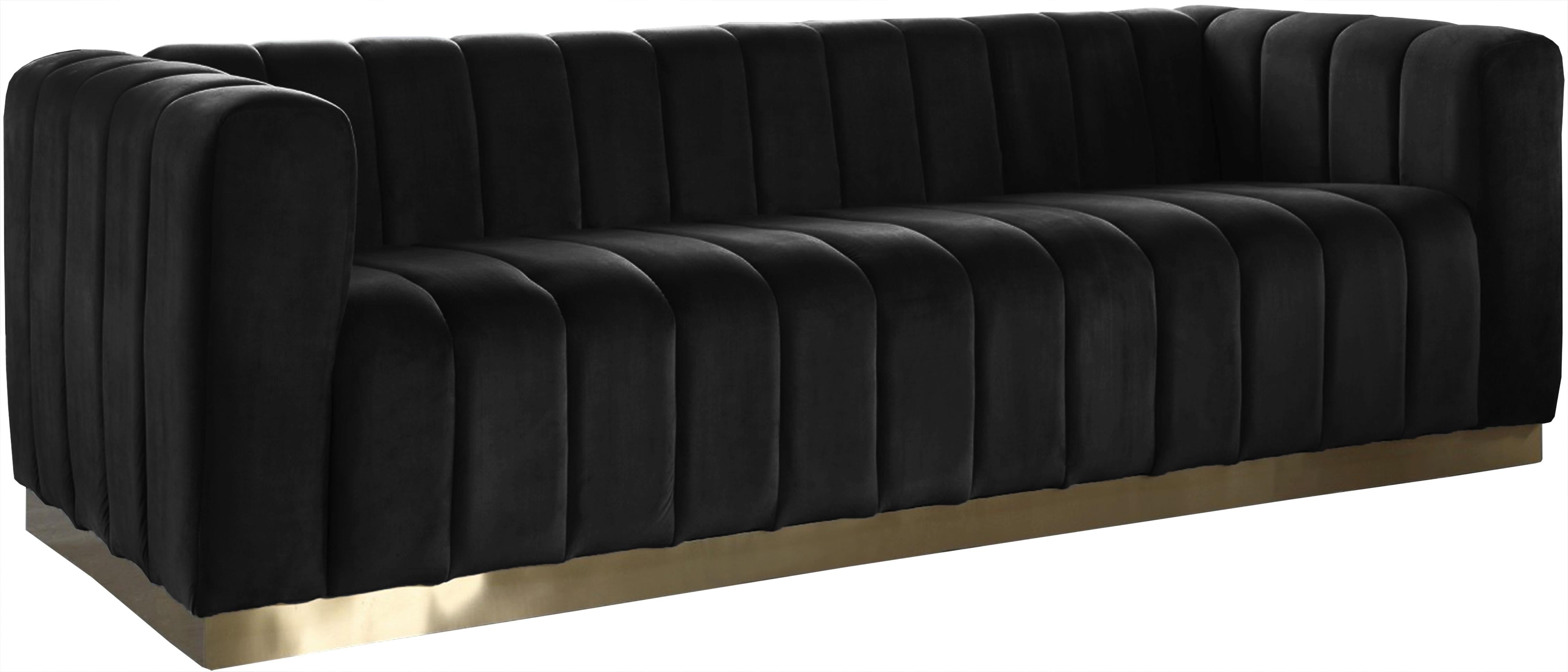 Marlon Black Velvet Sofa - Luxe Home Furnishings (Jersey City, NJ)