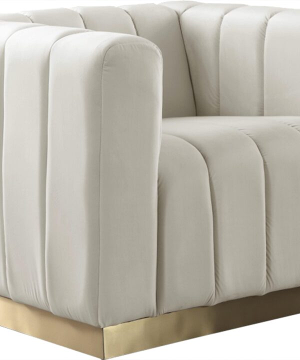 Marlon Cream Velvet Chair - Luxe Home Furnishings (Jersey City, NJ)