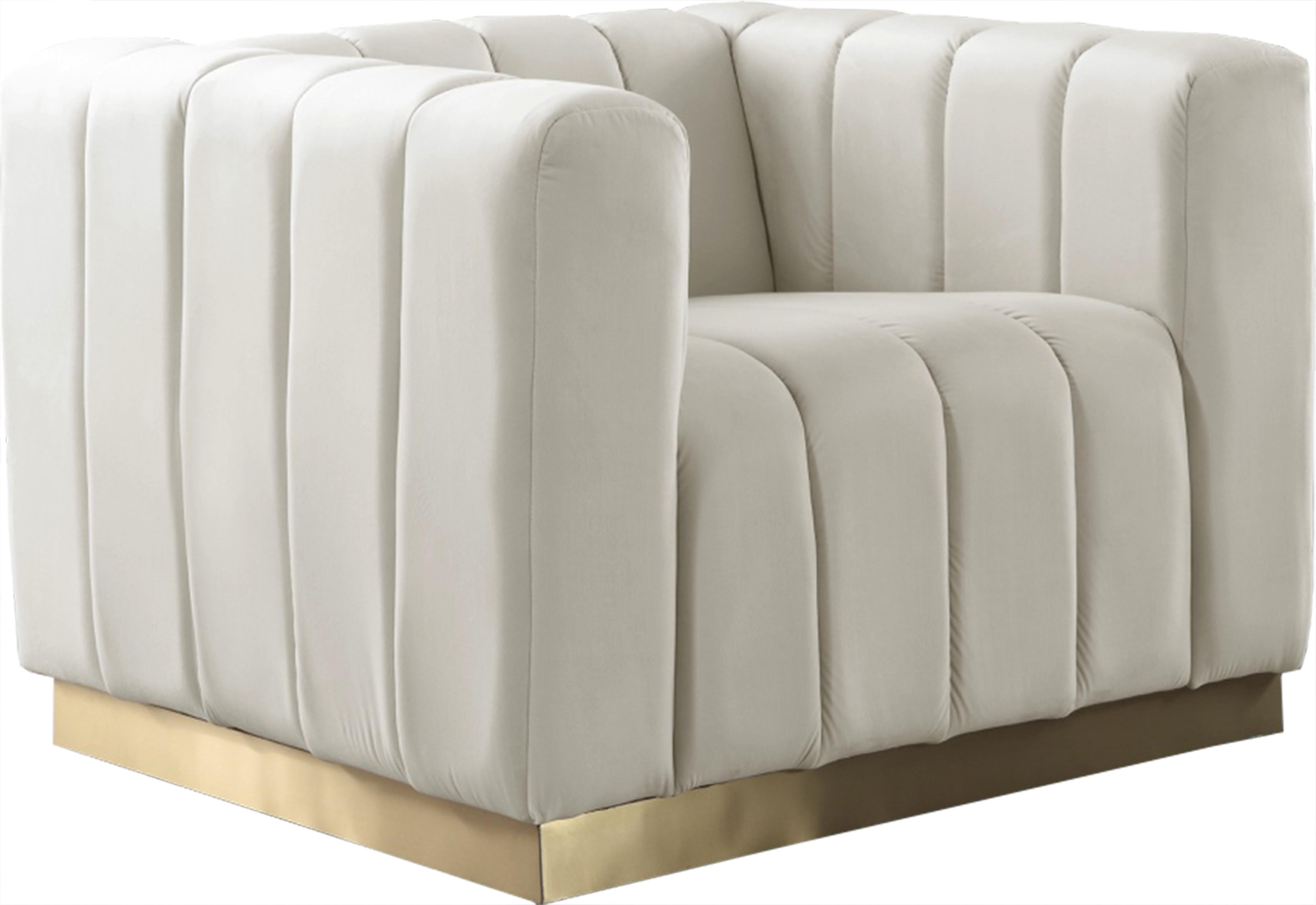 Marlon Cream Velvet Chair - Luxe Home Furnishings (Jersey City, NJ)