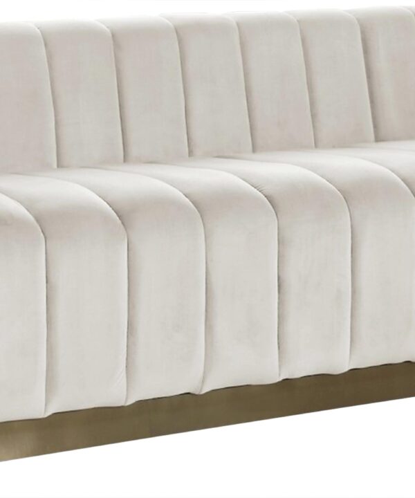 Marlon Cream Velvet Sofa - Luxe Home Furnishings (Jersey City, NJ)