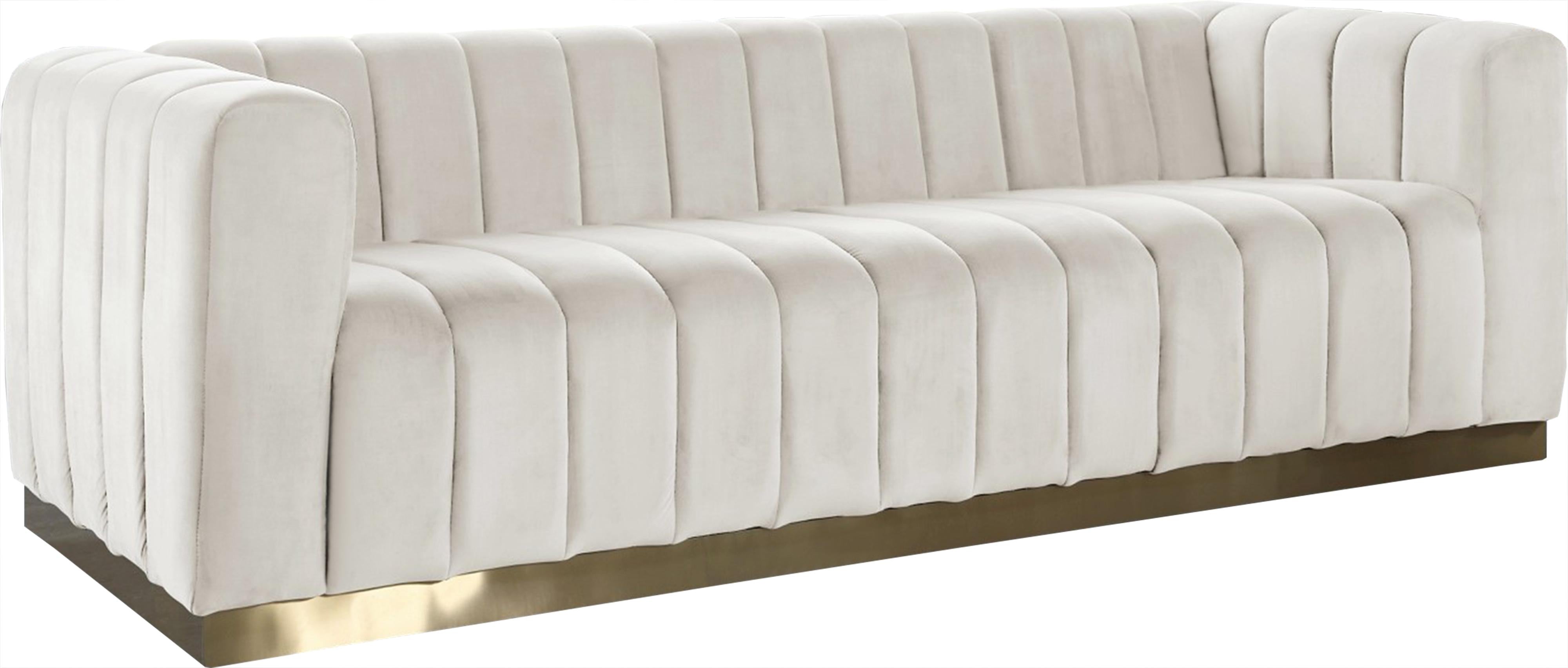 Marlon Cream Velvet Sofa - Luxe Home Furnishings (Jersey City, NJ)