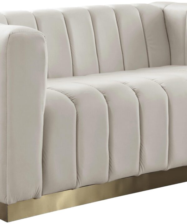 Marlon Cream Velvet Loveseat - Luxe Home Furnishings (Jersey City, NJ)