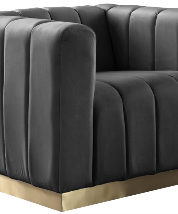 Marlon Grey Velvet Chair - Luxe Home Furnishings (Jersey City, NJ)