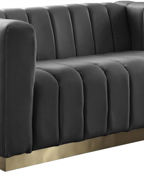 Marlon Grey Velvet Loveseat - Luxe Home Furnishings (Jersey City, NJ)