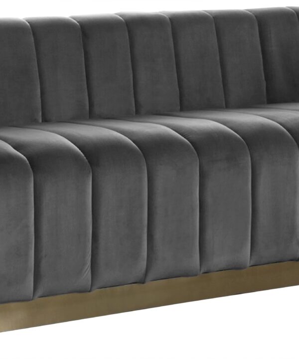 Marlon Grey Velvet Sofa - Luxe Home Furnishings (Jersey City, NJ)