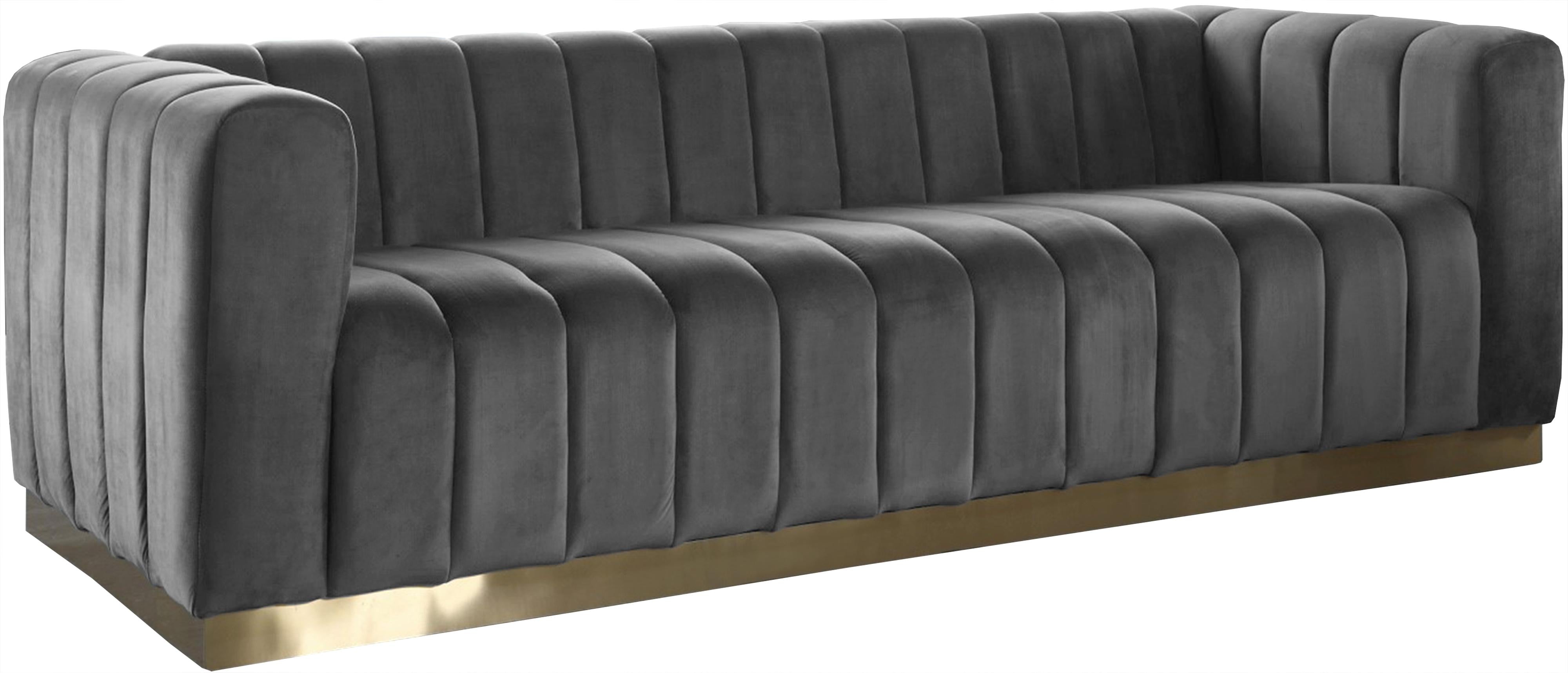 Marlon Grey Velvet Sofa - Luxe Home Furnishings (Jersey City, NJ)