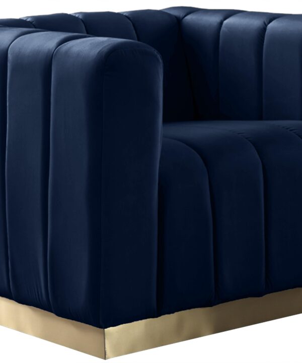 Marlon Navy Velvet Chair - Luxe Home Furnishings (Jersey City, NJ)