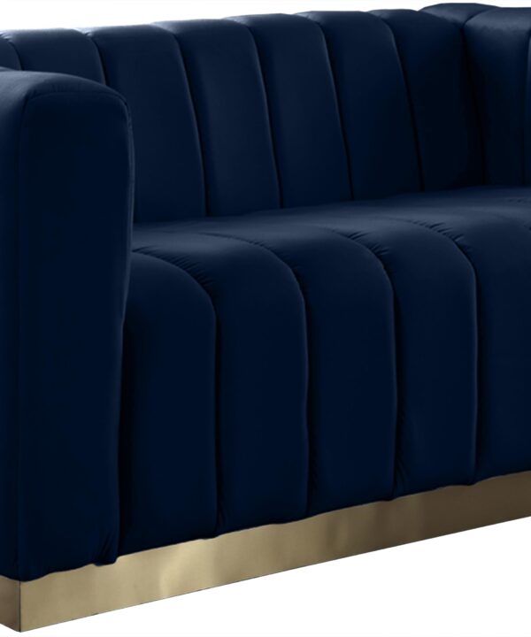 Marlon Navy Velvet Loveseat - Luxe Home Furnishings (Jersey City, NJ)