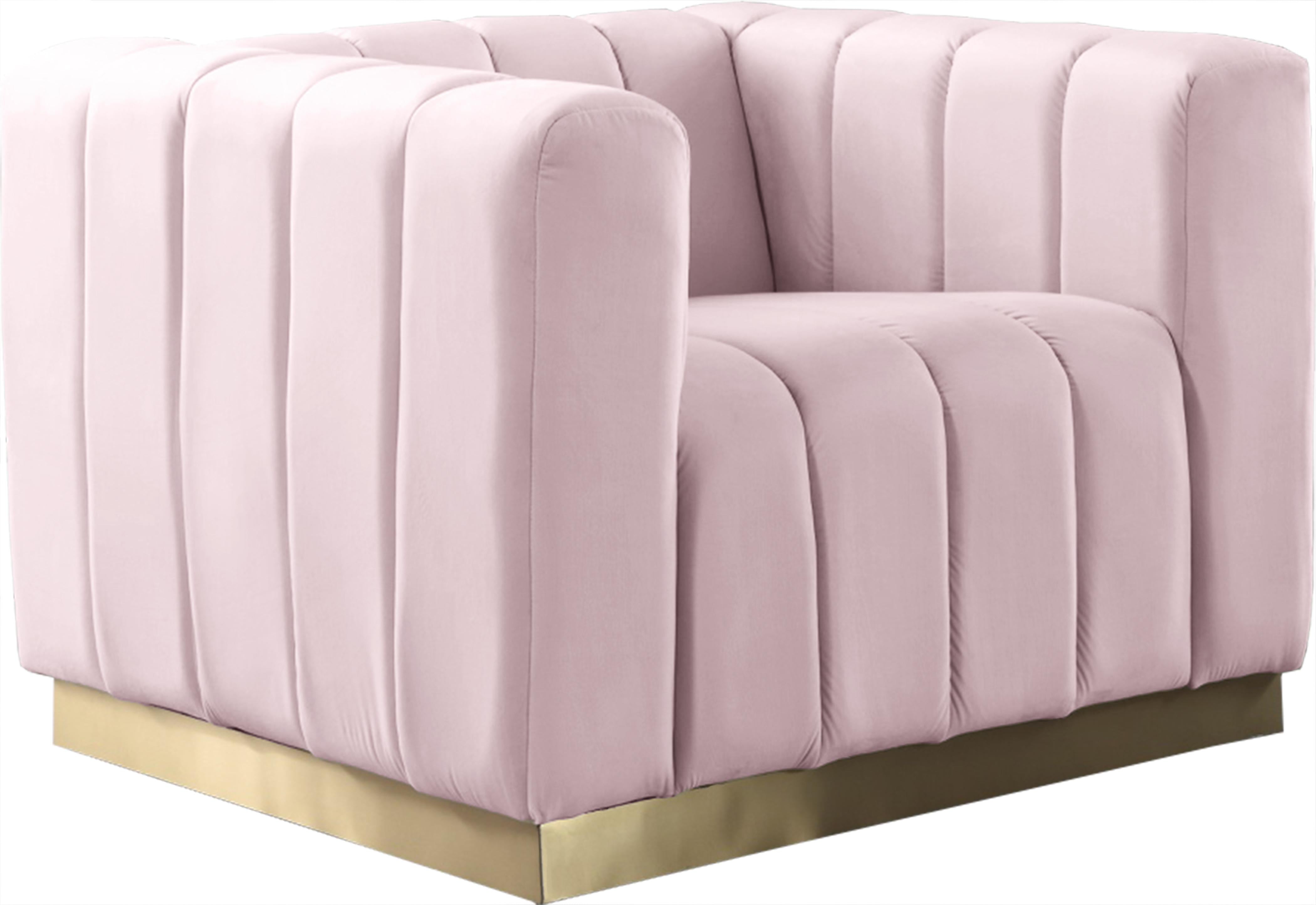 Marlon Pink Velvet Chair - Luxe Home Furnishings (Jersey City, NJ)