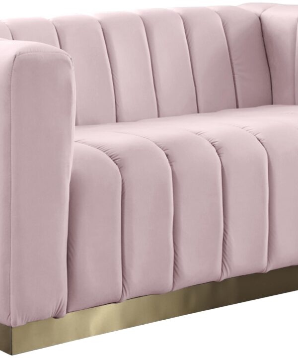 Marlon Pink Velvet Loveseat - Luxe Home Furnishings (Jersey City, NJ)