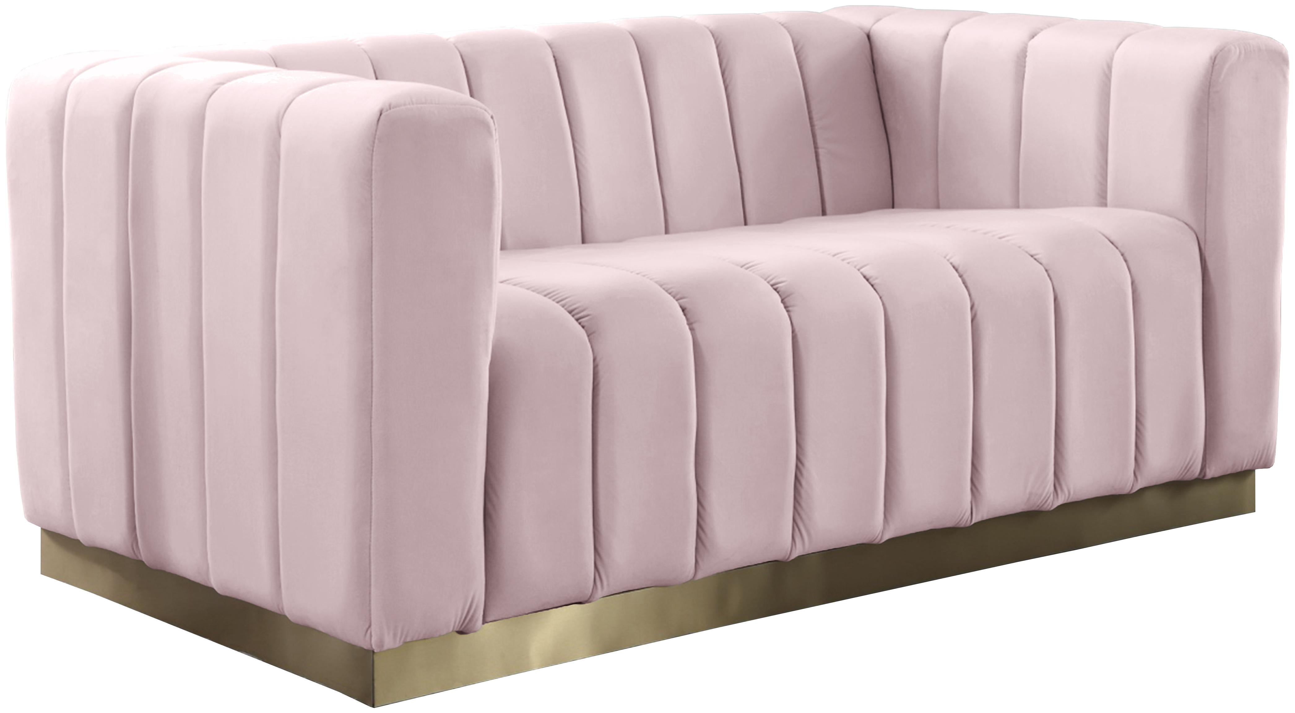 Marlon Pink Velvet Loveseat - Luxe Home Furnishings (Jersey City, NJ)