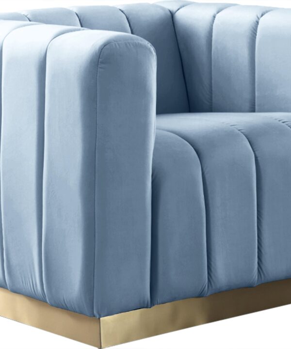 Marlon Sky Blue Velvet Chair - Luxe Home Furnishings (Jersey City, NJ)