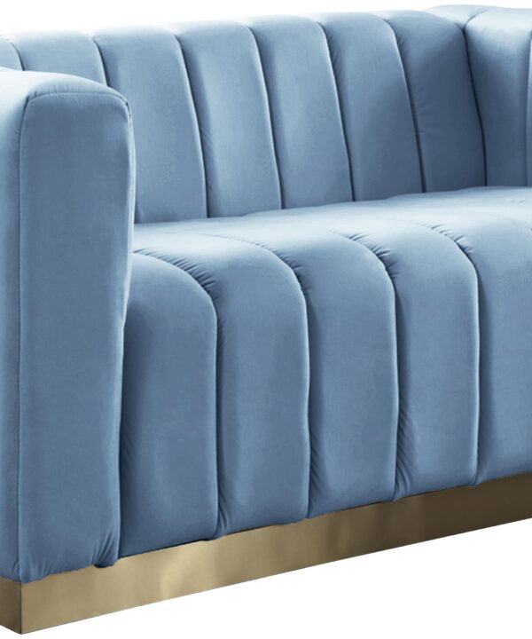 Marlon Sky Blue Velvet Loveseat - Luxe Home Furnishings (Jersey City, NJ)