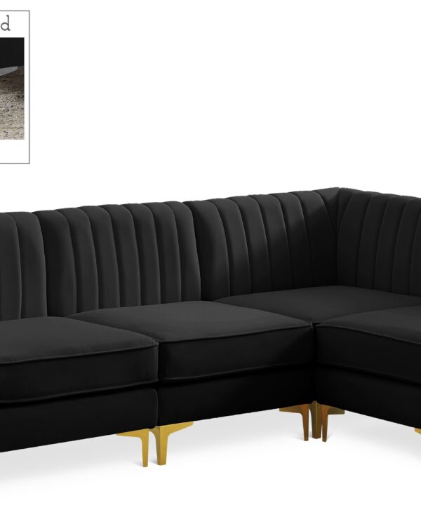 Alina Black Velvet Modular Sectional - Luxe Home Furnishings (Jersey City, NJ)