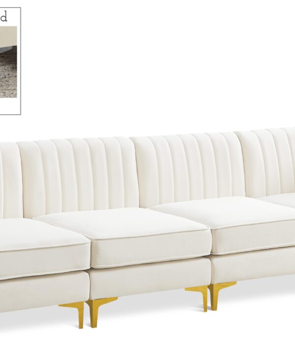 Alina Cream Velvet Modular Sofa - Luxe Home Furnishings (Jersey City, NJ)