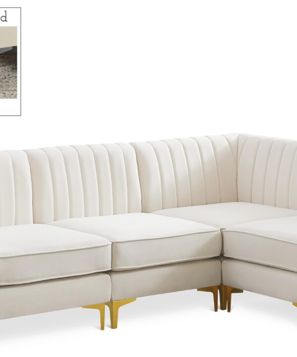 Alina Cream Velvet Modular Sectional - Luxe Home Furnishings (Jersey City, NJ)