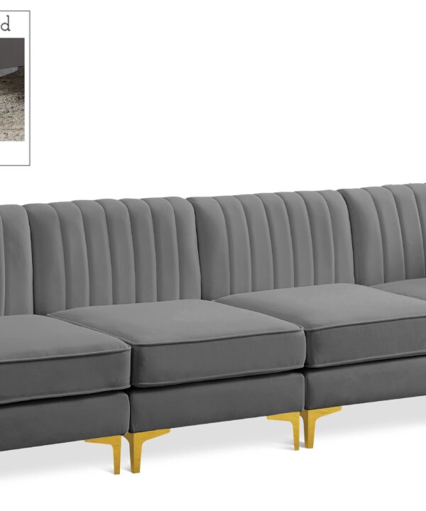 Alina Grey Velvet Modular Sofa - Luxe Home Furnishings (Jersey City, NJ)