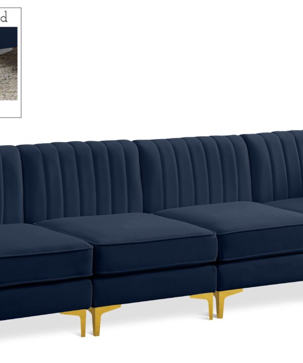 Alina Navy Velvet Modular Sofa - Luxe Home Furnishings (Jersey City, NJ)