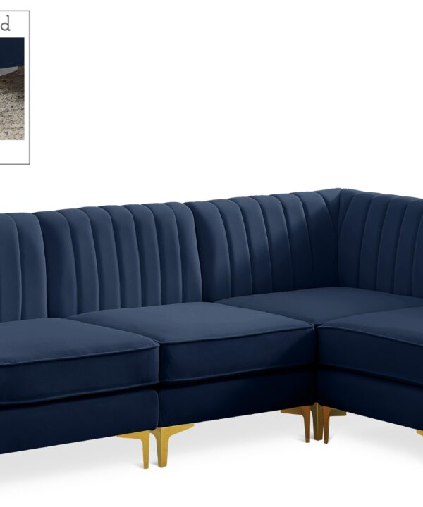 Alina Navy Velvet Modular Sectional - Luxe Home Furnishings (Jersey City, NJ)