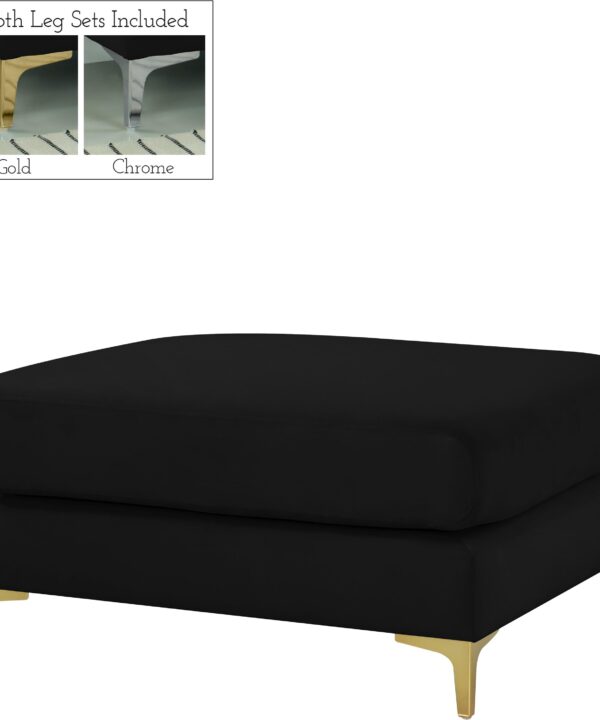 Julia Black Velvet Modular Ottoman - Luxe Home Furnishings (Jersey City, NJ)